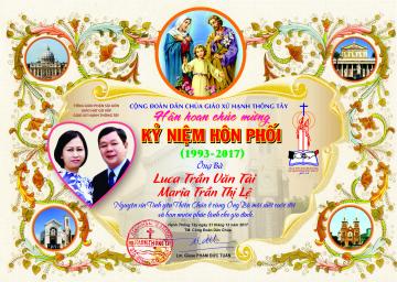 DANH SÁCH KỶ NIỆM HÔN PHỐI  Chúa Nhật ngày 31/12/2017